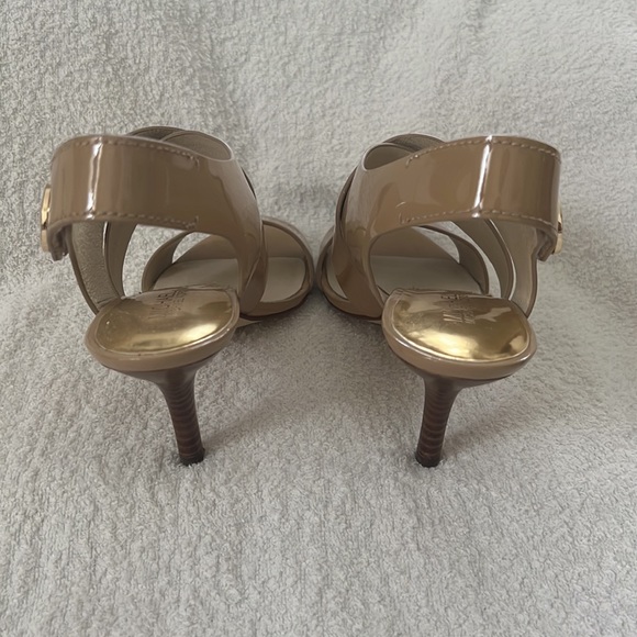 MICHAEL Michael Kors Nude Open Toe Sandals - Joselle Logo High-Heel - Picture 6 of 9